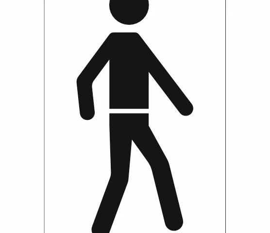 Șablon pictogramă pieton pentru marcaje pietonale pe asfalt